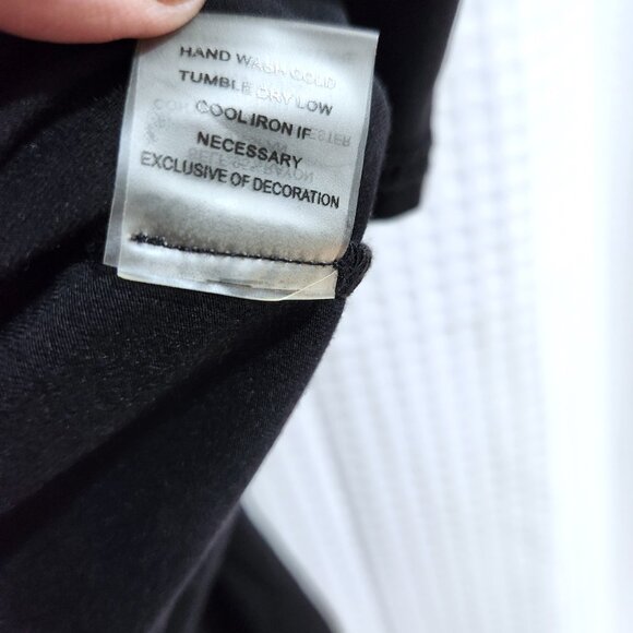 41 Hawthorn Sweater Cardigan Womans Med Relaxed Rayon Blend Faux Leather Black - Picture 7 of 7